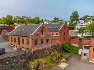 Arendal Historical Building Aerial View Wallpaper