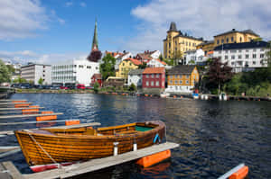 Arendal Waterfront Scenery Norway Wallpaper