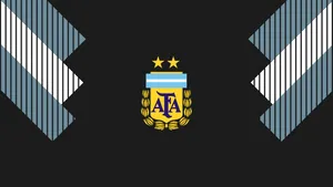 Argentina National Football Team Crest On A Black Background Wallpaper