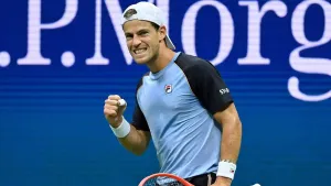 Argentine Tennis Star, Diego Schwartzman, Celebrating With A Fist Pump Wallpaper