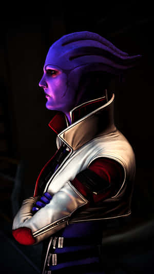 Aria T'loak, The Influential Crime Lord From Mass Effect, Posing With Determination. Wallpaper