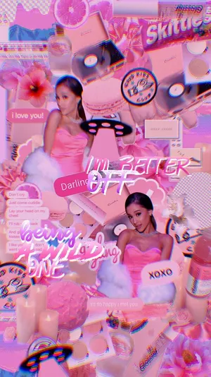 Ariana Grande Pink Aesthetic Wallpaper
