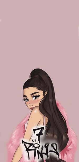 Ariana Grande Wearing A Pink Dress In The Video Https://wallpapers.com/images/high/ariana-grande-7-rings-wallpaper-h6gyihph9pbhx3iu.webp Wallpaper