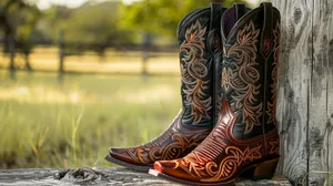 Ariat Western Cowboy Boots Outdoor Setting Wallpaper
