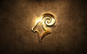 Aries Aesthetic Brown And Gold Wallpaper