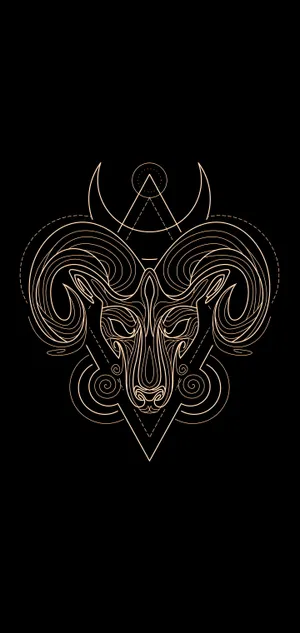 Aries White Ram Skull Digital Art Wallpaper