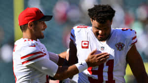 Arik Armstead With San Francisco 49ers Teammate Jimmy Garoppolo Wallpaper