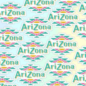 Arizona Sticker With Colorful Designs Wallpaper