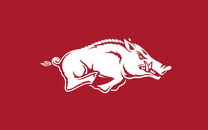 Arkansas Razorbacks Logo On A Red Background Wallpaper