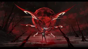 Arlecchino Dark Fantasy Scene Wallpaper