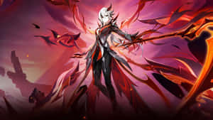 Arlecchino Fiery Shadow Warrior Wallpaper