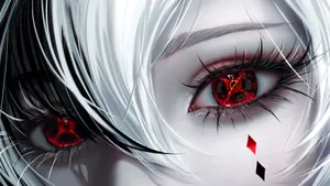 Arlecchino Inspired Anime Eyes Wallpaper