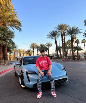 Arman Tsarukyan With Porsche Taycan Turbo Wallpaper