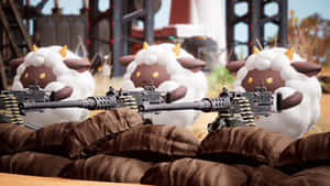 Armed Sheepin Palworld Wallpaper