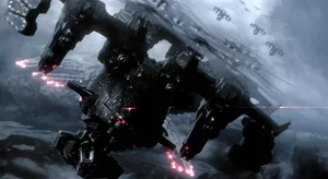 Armored_ Core_6_ Fierce_ Battle_ Scene Wallpaper