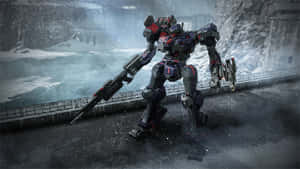 Armored Core Mechin Winter Landscape Wallpaper
