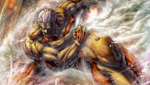 Armored Titan - The Colossus Of Attack On Titan Wallpaper