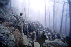 Army Ranger Trainingin Foggy Forest.jpg Wallpaper