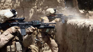 Army Rangersin Combat Operation Wallpaper