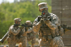 Army Rangersin Training Exercise Wallpaper