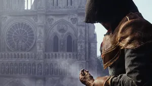 Arno Dorian Leaps Into Action In Assassin's Creed Unity Wallpaper