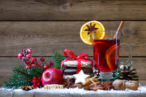 Aromatic And Delightful Mulled Wine With Spices Wallpaper