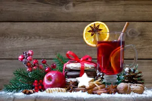 Aromatic And Delightful Mulled Wine With Spices Wallpaper