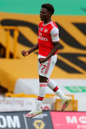 Arsenal Player Sakain Action Wallpaper