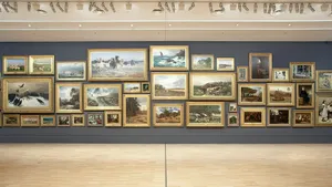 Art Gallery Wall Paintings Display Wallpaper