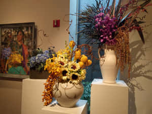 Artful Floral Arrangements De Young Museum Wallpaper