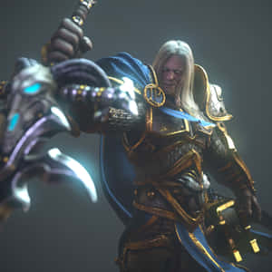 Arthas Menethil Holding Frostmourne Wallpaper