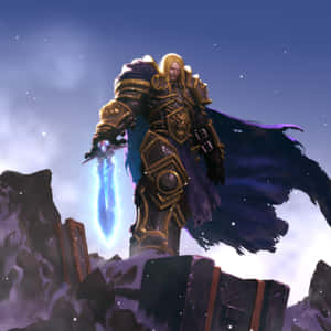 Arthas Menethil Holding Frostmourne Wallpaper