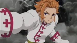 Arthur Pendragon From Seven Deadly Sins In An Intense Battle Scene Wallpaper