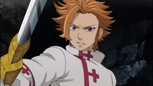 Arthur Pendragon In Action From Seven Deadly Sins Wallpaper