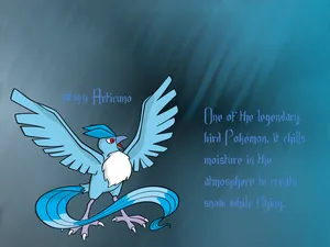 Articuno With Description Text Wallpaper