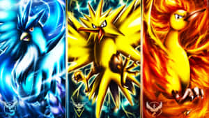 Articuno, Zapdos, And Moltres Collage Wallpaper