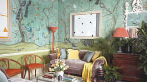 Artistic And Chic Living Area Wallpaper