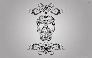 Artistic And Minimalist Sugar Skull Wallpaper