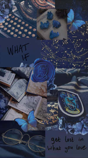 Artistic “blue Collage” Photograph Wallpaper