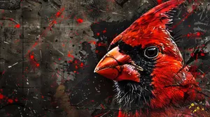 Artistic Cardinal Bird Abstract Wallpaper