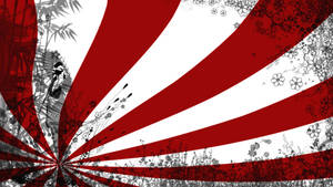 Artistic Floral Poster Of Japan Flag Wallpaper