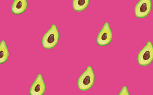 Artistic Pink Avocado Digital Painting Wallpaper