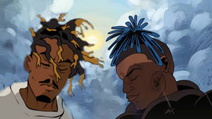 Artistic Xxxtentacion Juice Wrld Cartoon Illustration Wallpaper