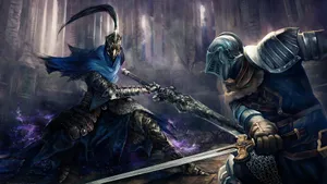 Artorias The Abysswalker In Stunning Dark Fantasy Setting Wallpaper