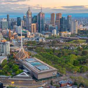 Arts Centre Melbourne Aerial View Wallpaper