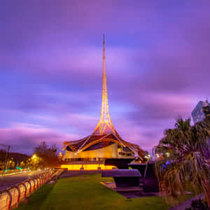 Arts Centre Melbourne Spire Twilight Wallpaper