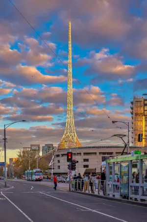 Arts Centre Melbourne Spireat Sunset Wallpaper
