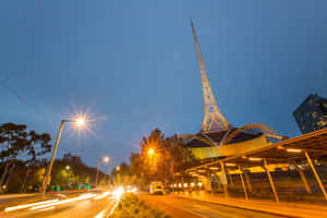 Arts Centre Melbourne Spireat Twilight Wallpaper