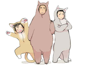 Asahi Azumane In Action On The Volleyball Court Wallpaper