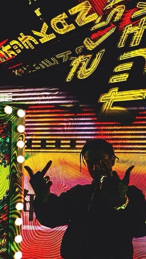 Asap Rocky Testing Neon Lights Wallpaper